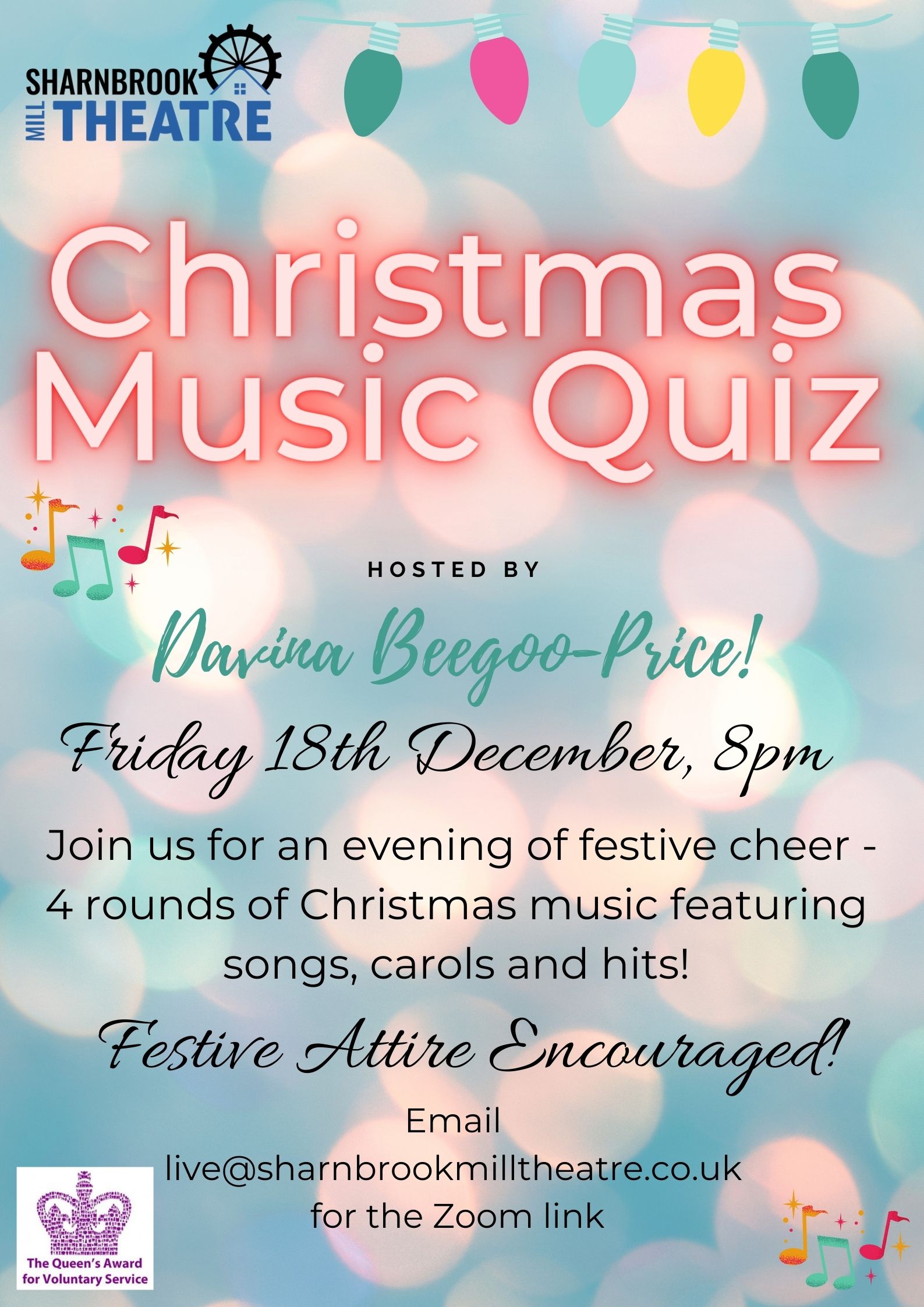 Christmas Music Quiz – Friday, 18th December at 8pm, via Zoom