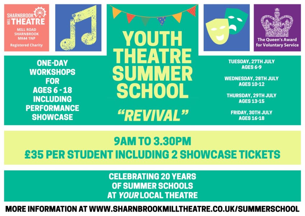 The Mill Youth Summer School is back for 2021! – Sharnbrook Mill Theatre